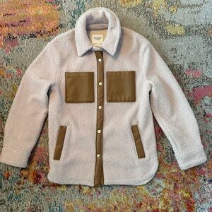 Abercrombie & Fitch Button Up Sherpa Jacket